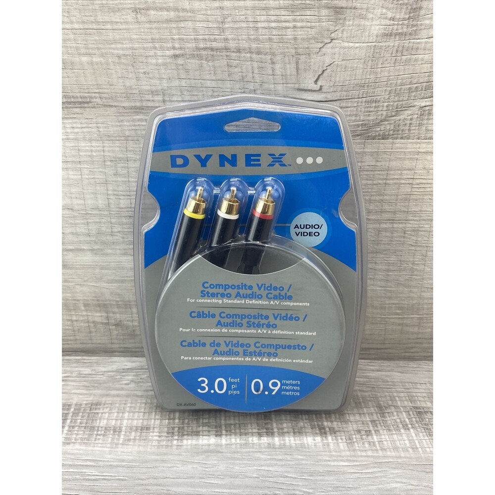Dynex 3 ft. Composite Video Stereo Audio Cable A/V SEALED DX-AV060 New
